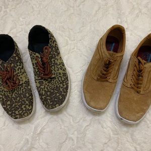 Vans Leopard & Tan Suede running shoe size 10.5